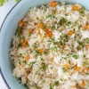 White rice and vegetable sauce